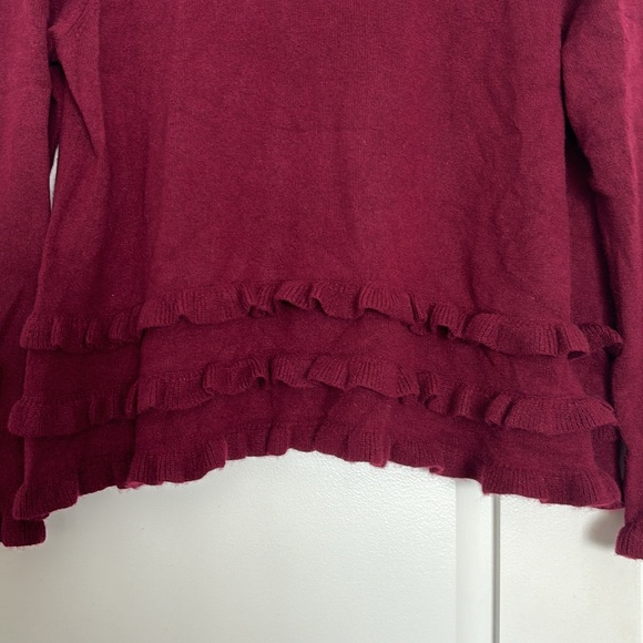 Cinq a Sept wine color 100% cashmere sweater - Picture 2 of 5